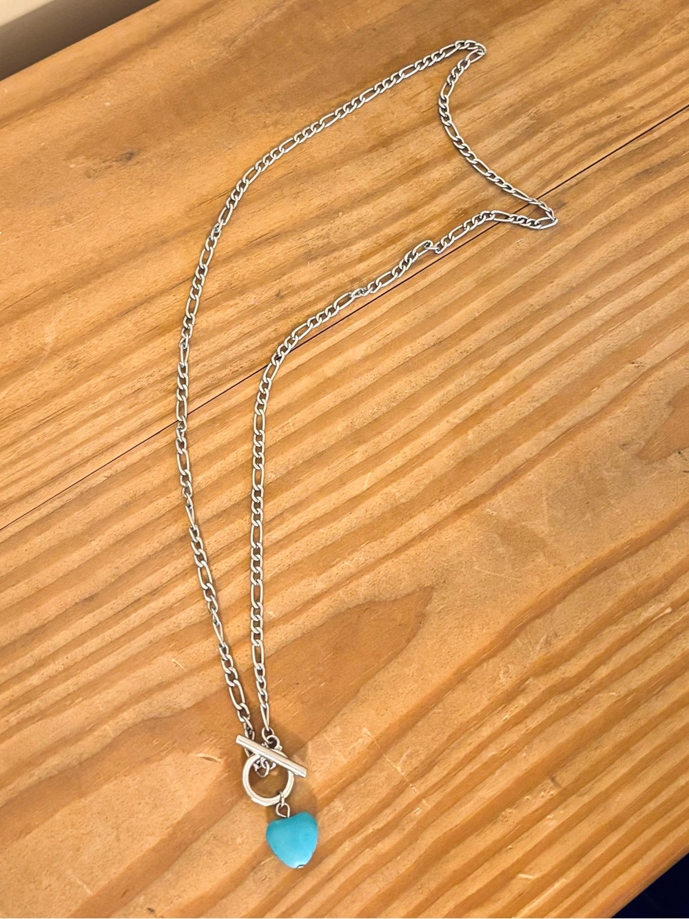 💥 Chain Necklace with Turquoise Heart Pendant